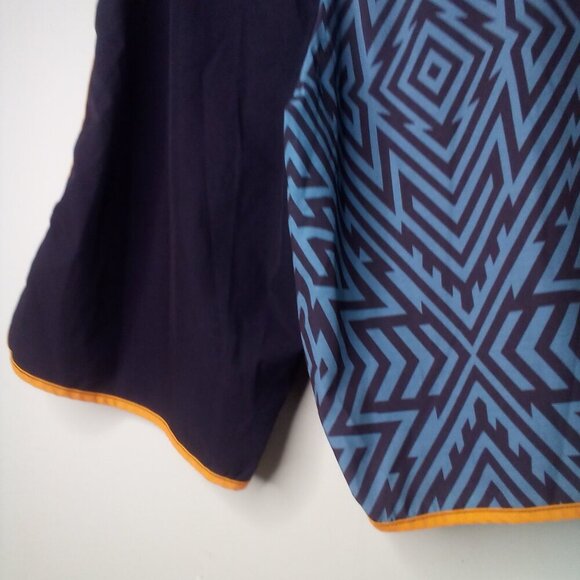 Society Of The Sun Swim Trunks Men 32 Board Shorts Brown Orange Blue - Picture 14 of 15